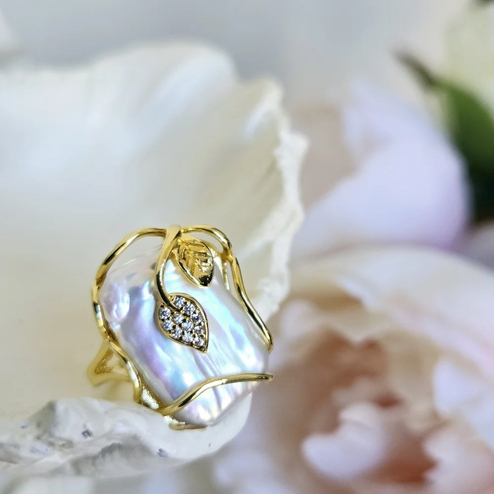 Genuine Freshwater Pearl Wired Ring Nwt